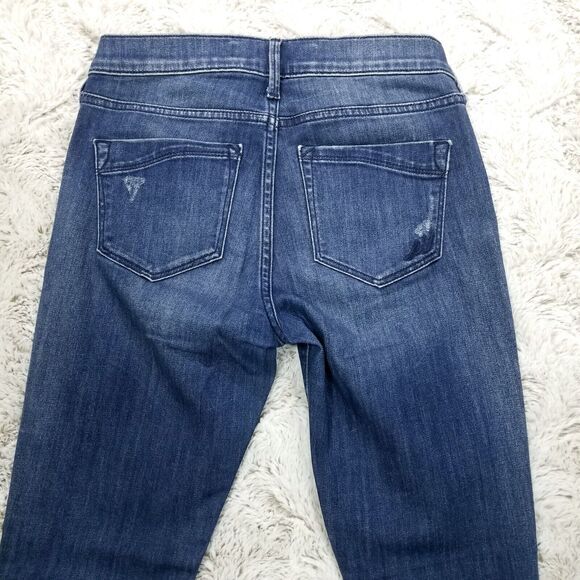 Express Jeans Womens 0R Blue Performance Stretch Legging Mid Rise Dark Wash - Picture 4 of 11